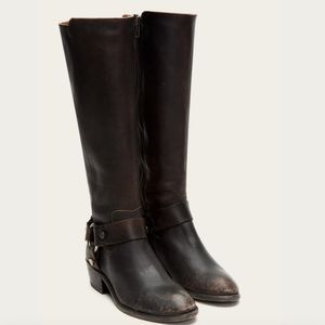 Frye Carson Harness Knee High Leather Boots
